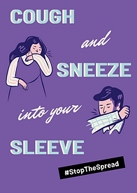 Blue Stop the Spread Cough and Sneeze in