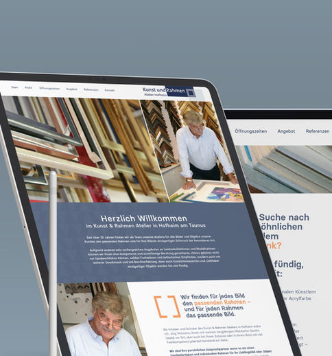 Kunst und Rahmen Webseite gestaltet von Mowek Grafikdesign