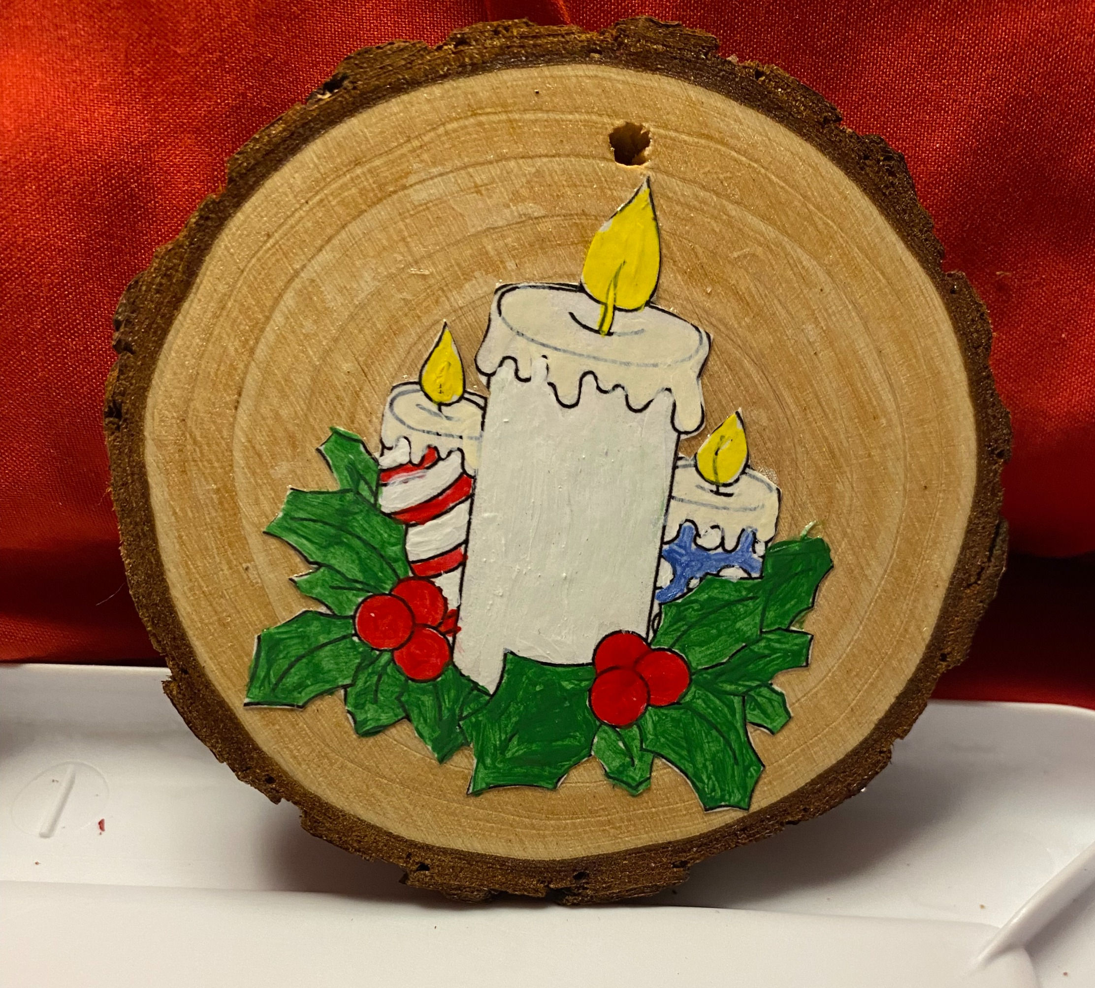 Wooden Three Candles