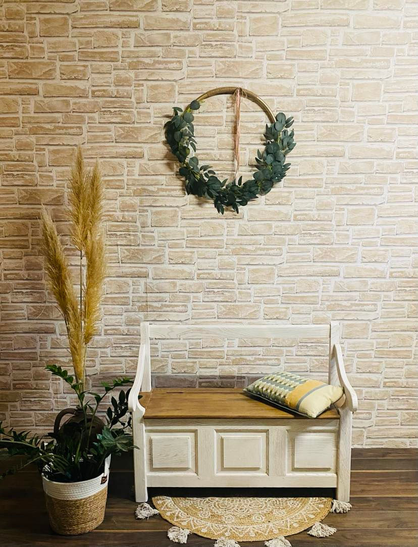 Banc blanc et bois- a travers le temps