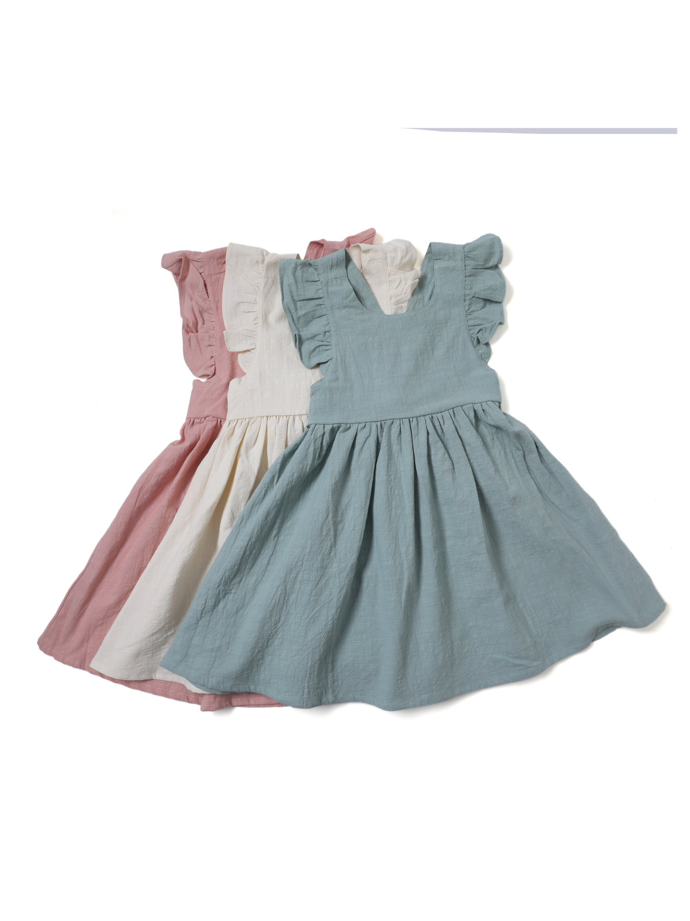 Casual Style Sleeveless Baby Girl Clothing Flying Sleeve Cotton and Linen Materi