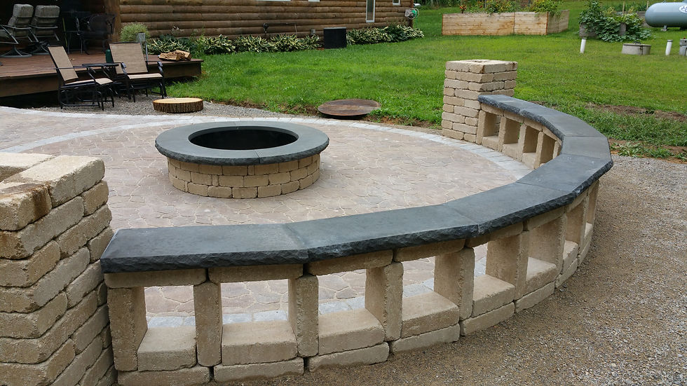 Charcoal cap and seat wall