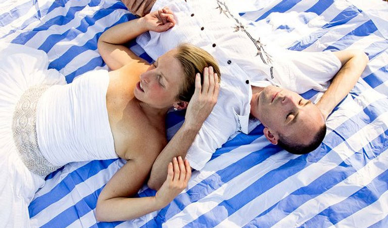 The Cotton Bride - Stripe Cotton Batiste with Beaded Cummerbund