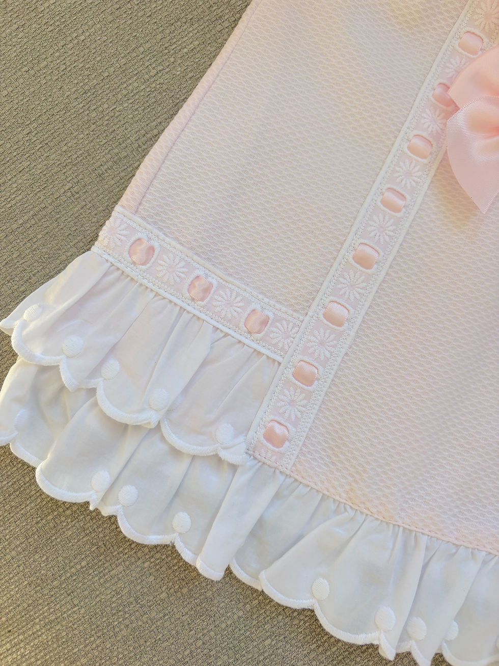 الصورة المصغرة: Girls Ruffle sleeve  Bow Pink Dress