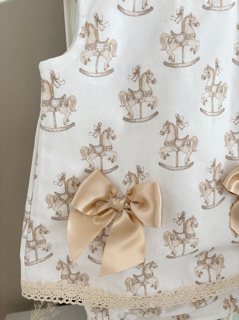 Miniature : Girls Caramel  Bow Rocking Horse Dress and Panties