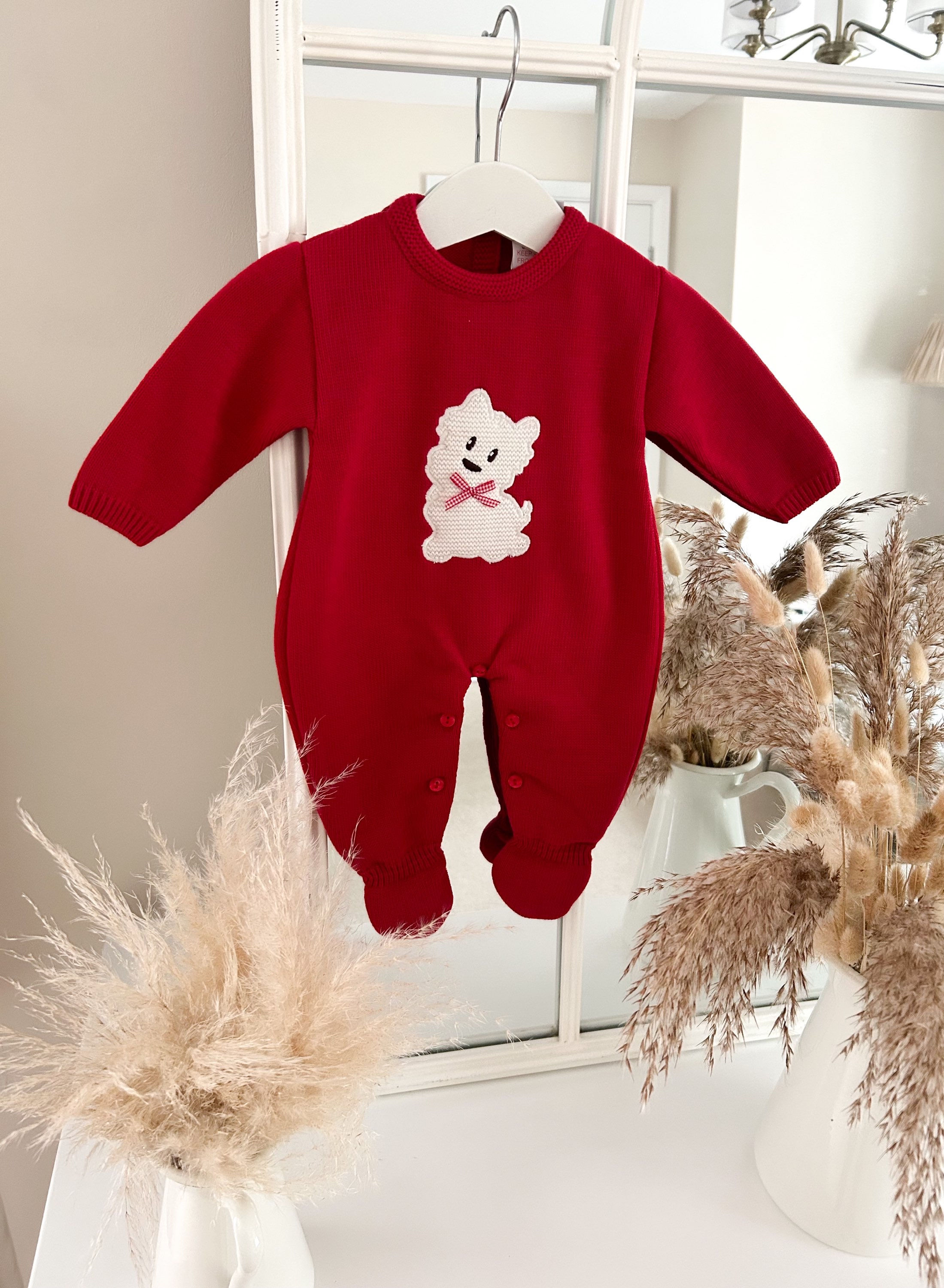 Scotty Dog Romper - Red