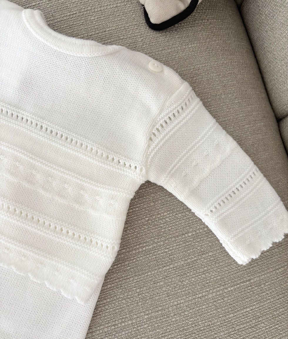 Miniatura: Baby White Unisex knitted  2 piece Set