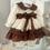 Miniature : Girls Cream and Brown Ruffle Bow Top and Bloomers 