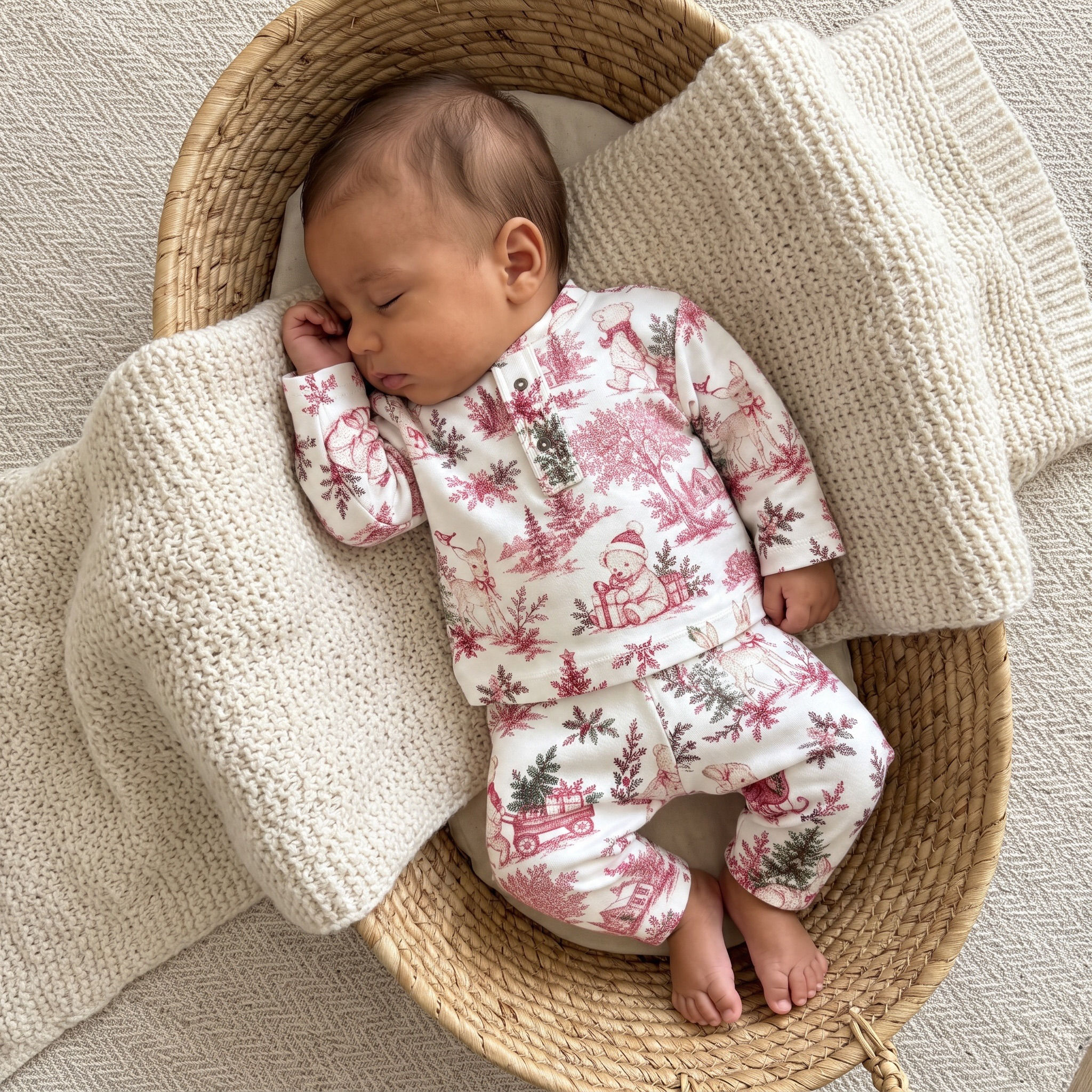 Baby Boy Velour Christmas Print Lounge Wear