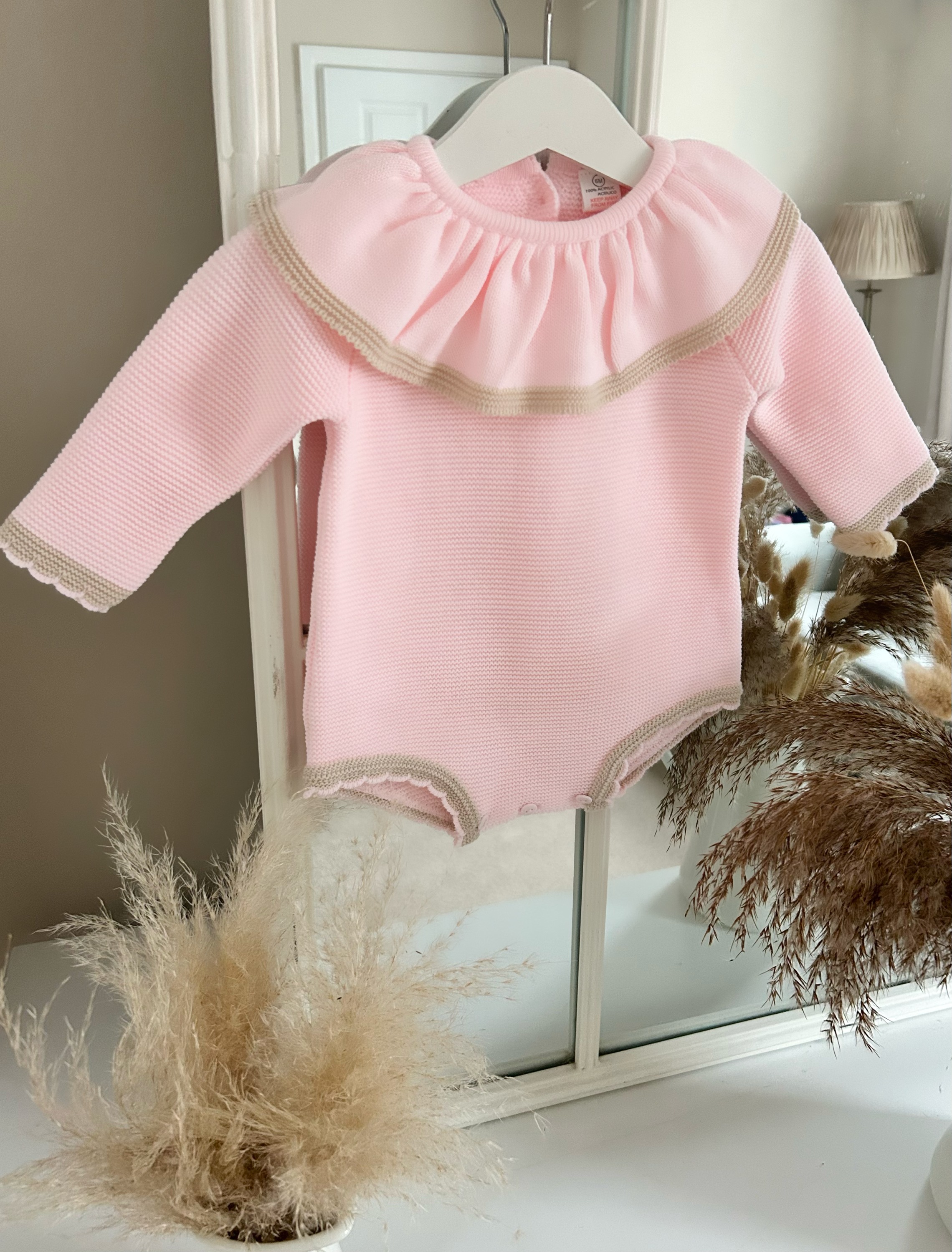 Pink and Caramel Collar Romper 