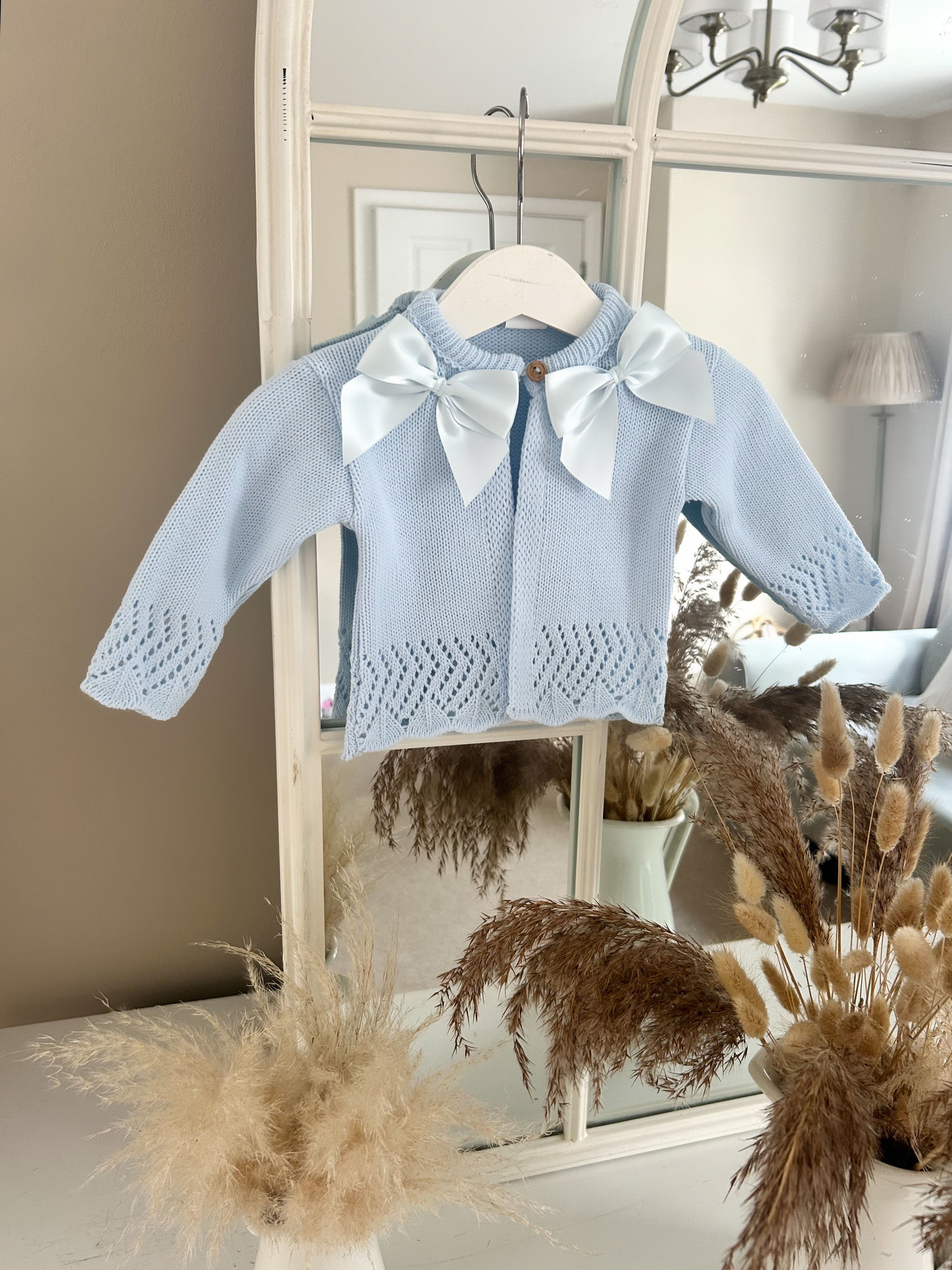 Double Bow Cardigan Baby Blue