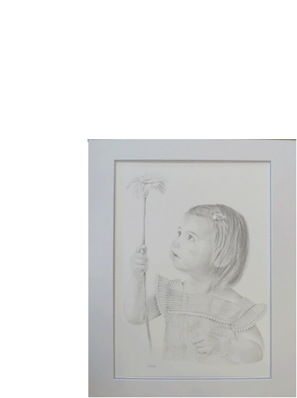 Bleistiftzeichnung kleines Mädchen 40x50 cm