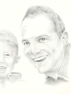 Dessin au crayon d'un jeune couple par Sonja Van Waeyenbergh