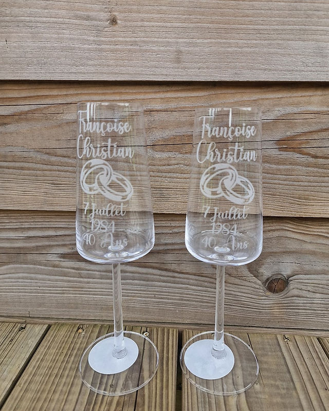 Verre a vin gravé