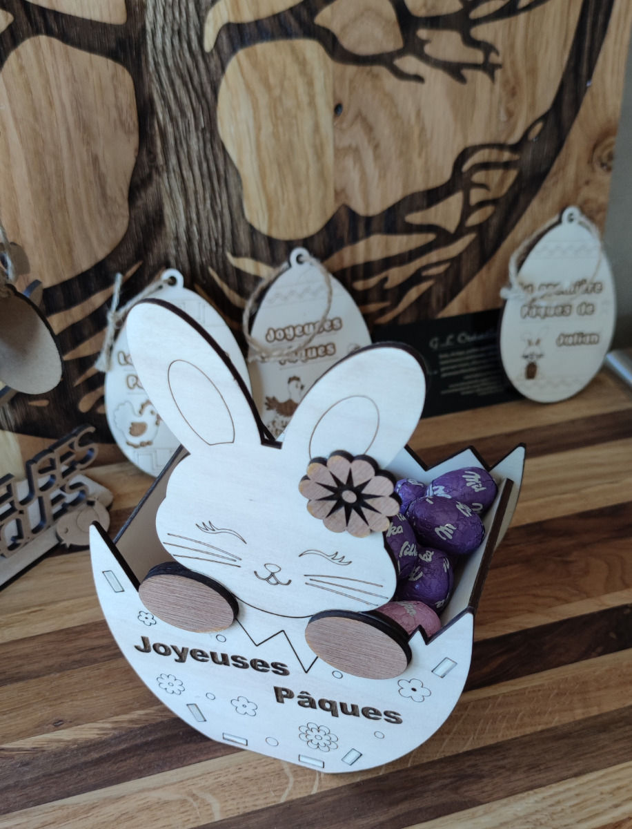 Miniature : Boîtes en bois de pâques a oeufs