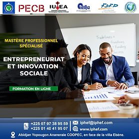 Mastère professionnel spécialisé
ENTREPRENEURIAT ET INNOVATION SOCIALE