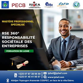 Mastère professionnel spécialisé
RSE 360° – RESPONSABILITÉ SOCIÉTALE DES ENTREPRISES