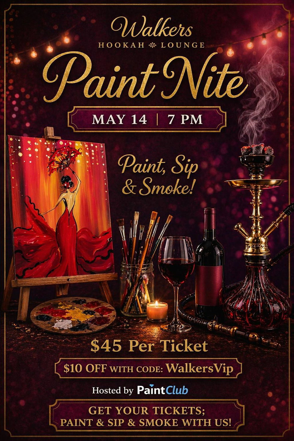 Paint Club at Walkers Hookah Cafe