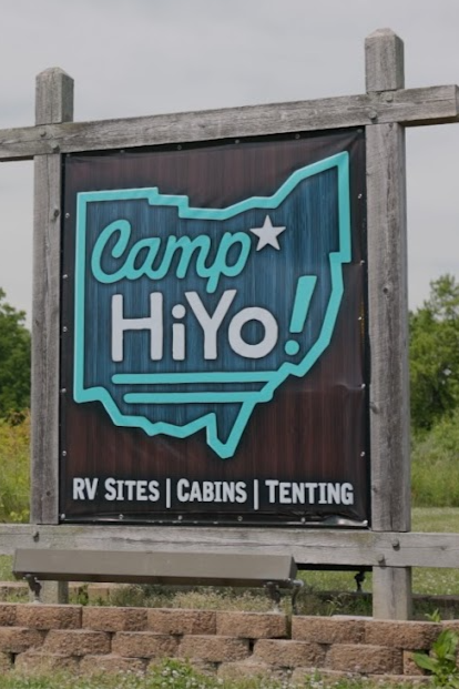 outdoor sign that reads Camp Hiyo