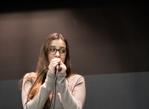 Groupe de musique au Marché de Noël au LHCE en 2025