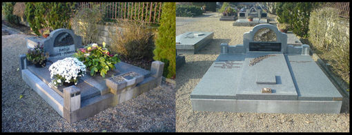Rénovation d'un monument funéraire (photos avant/après)