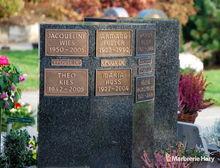 Colombarium, plaques funéraires avec inscriptions