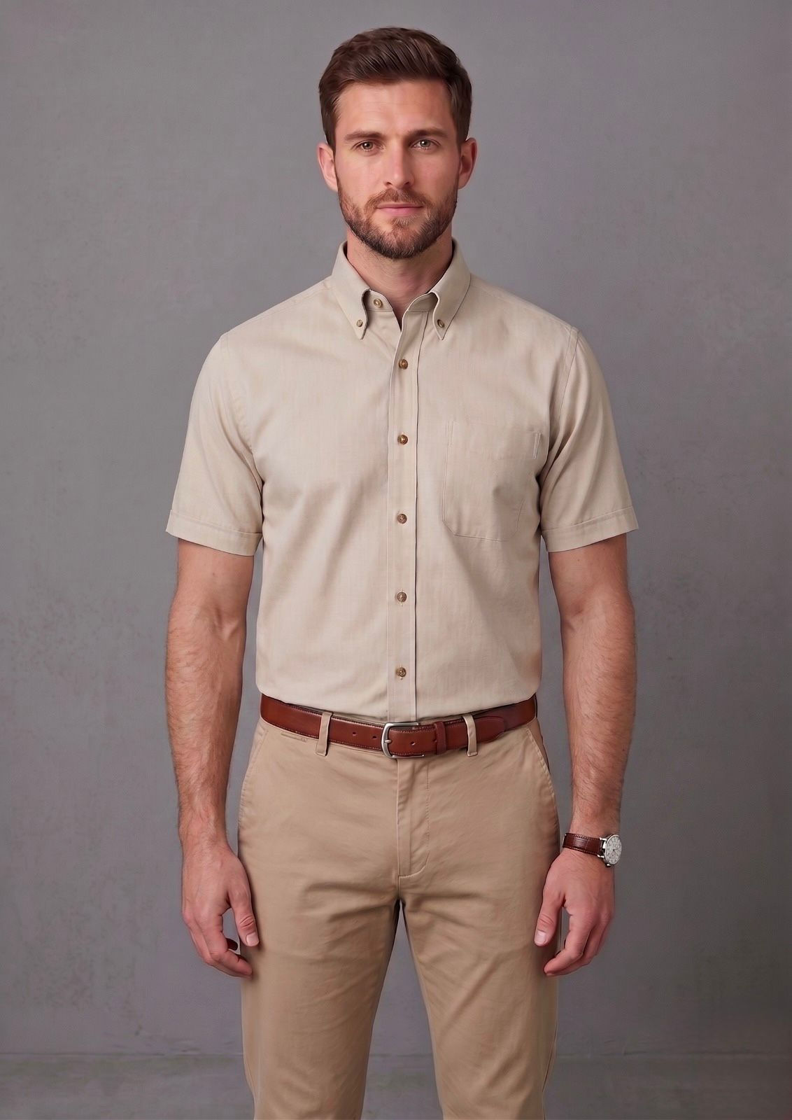 CAMISA EJECUTIVA OXFORD BEIGE