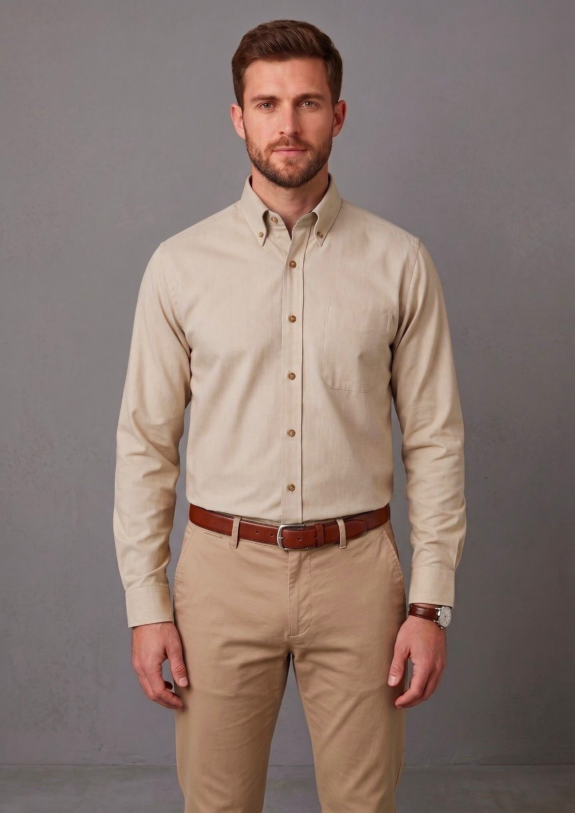 CAMISA EJECUTIVA OXFORD BEIGE