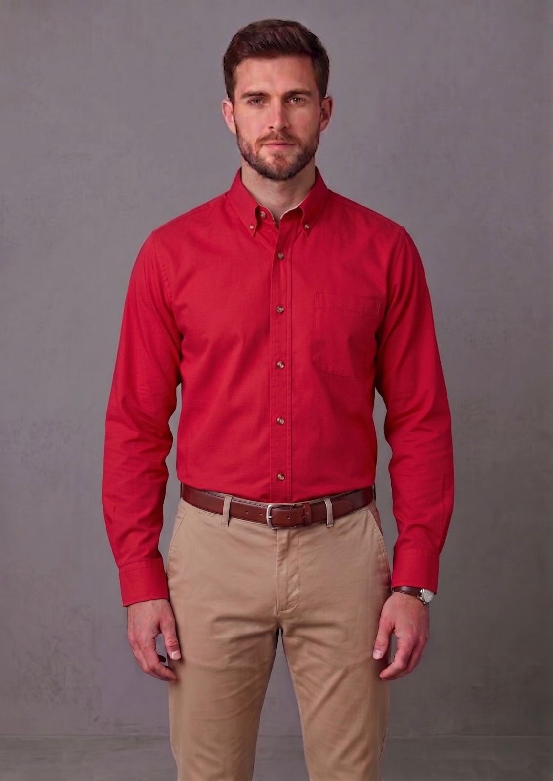 CAMISA EJECUTIVA GABARDINA ROJA 