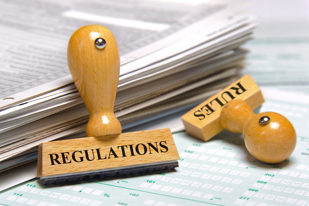 documents with a Regulations stamp and a Rules stamp