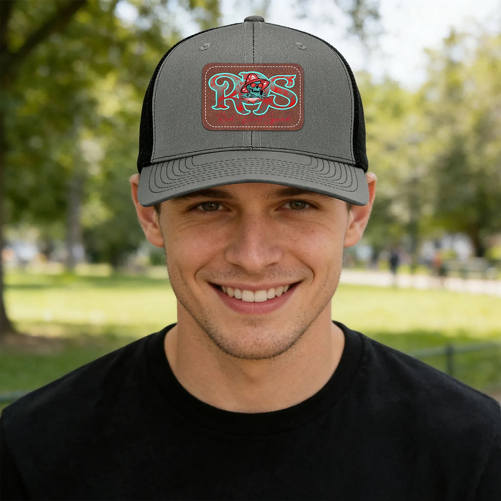 Thumbnail: RDS ripped Leather Patch Hat Trucker Cap