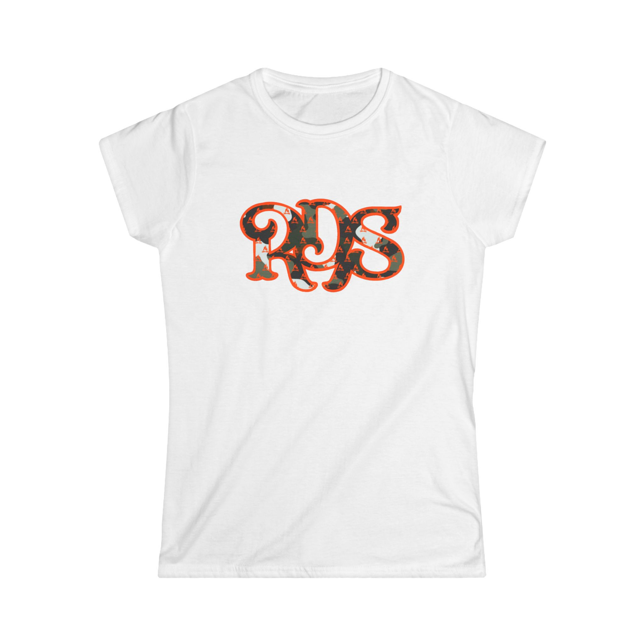 RDS camo campfires logo Women's Softstyle Tee