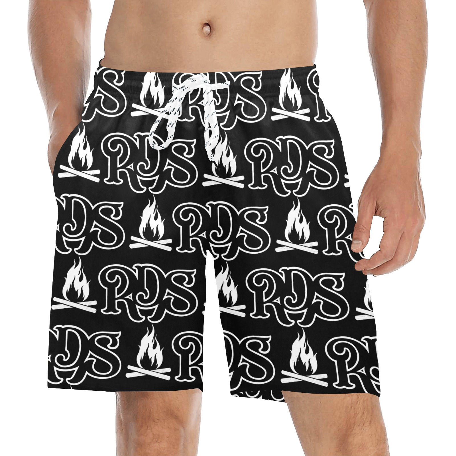 RDS logo Men's Mid-Length Beach Shorts 
