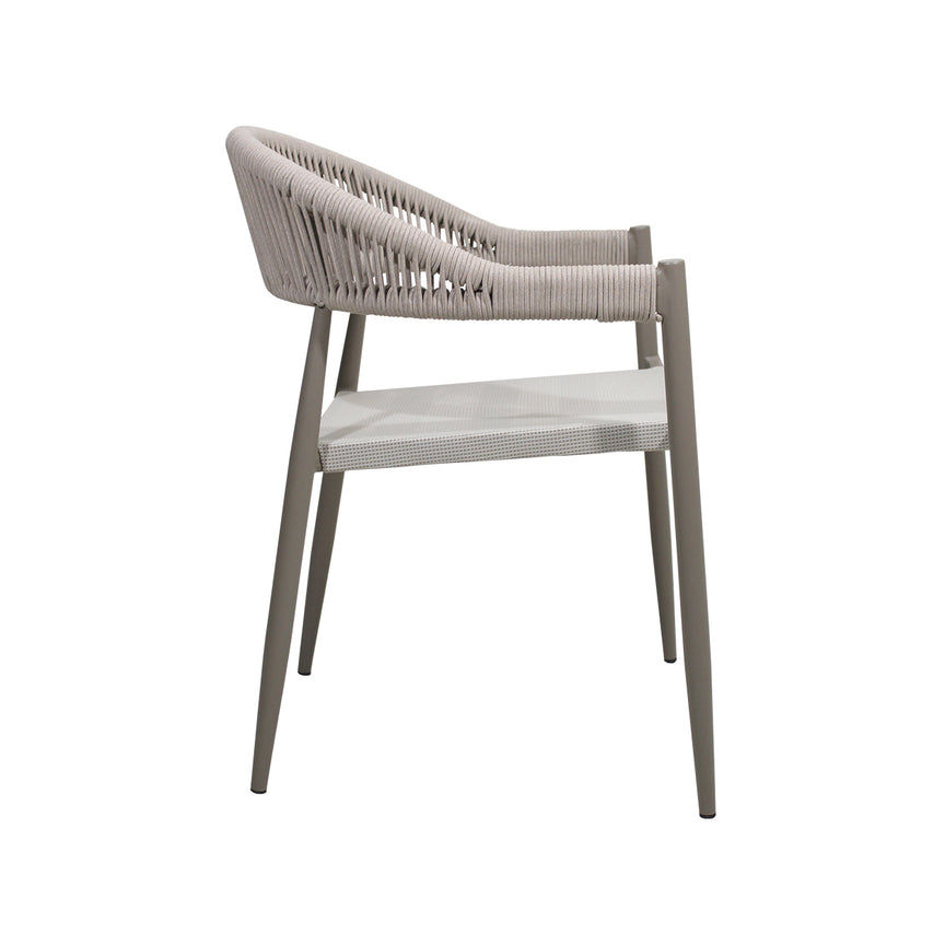 Miniatura: SILLA DALY BEIGE DE ALUMINIO