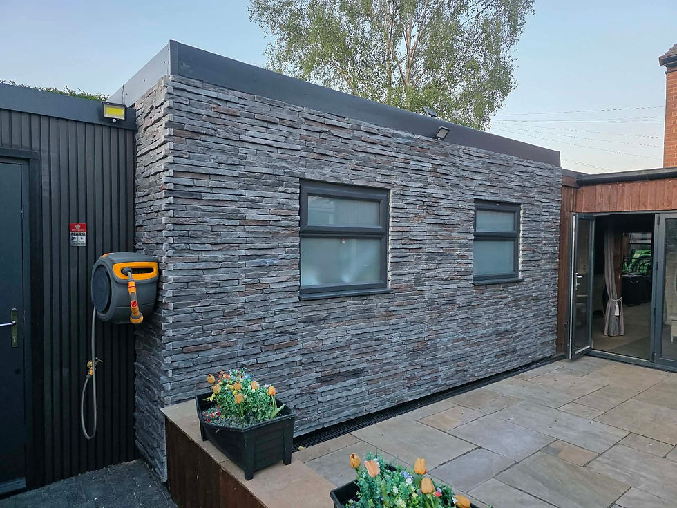 Welsh slate fitted to one of our garden rooms