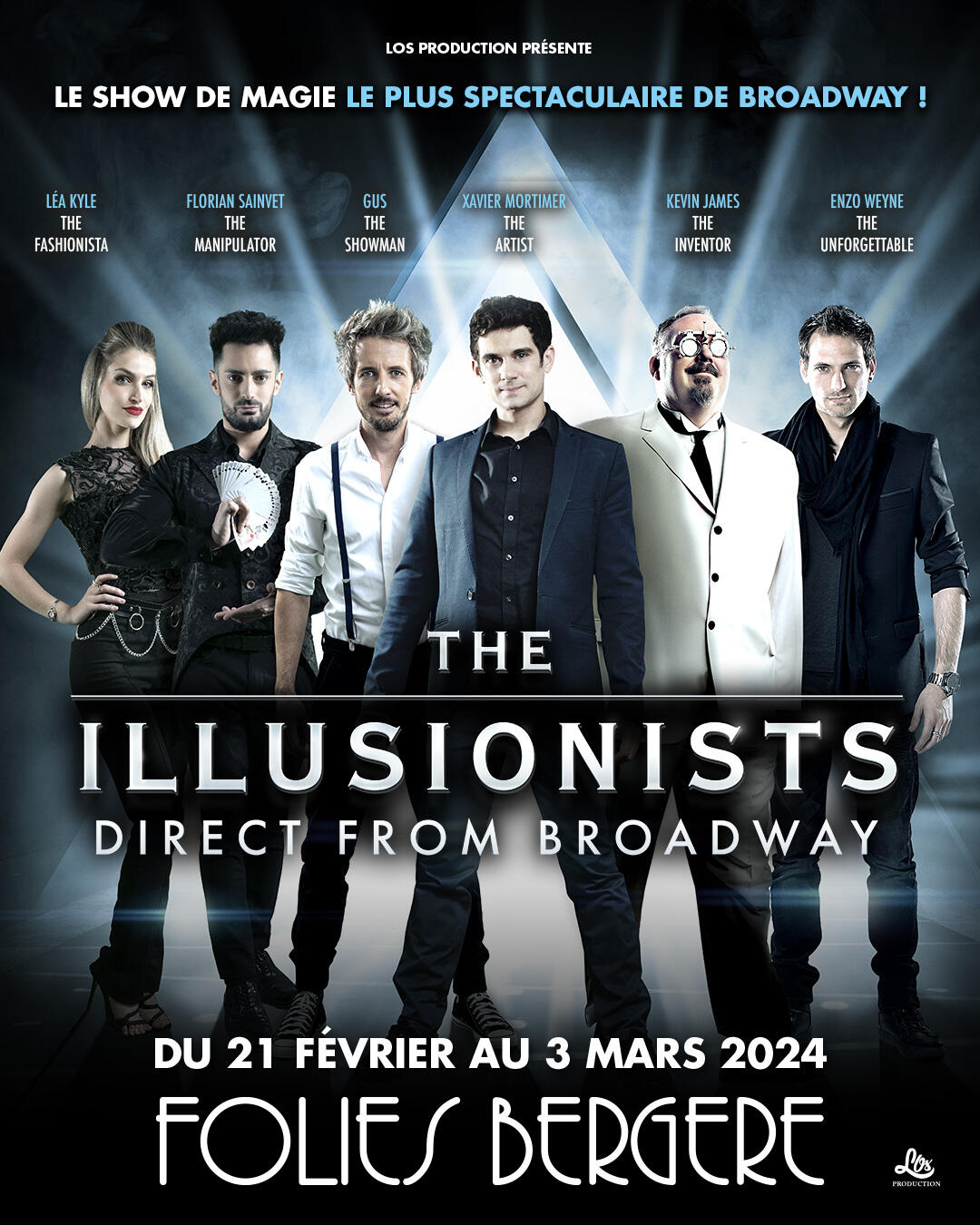 Affiche The Illusionists aux Folies Bergère à Paris, du 21 février au 3 mars 2024, spectacle avec Florian Sainvet, magicien à Bordeaux