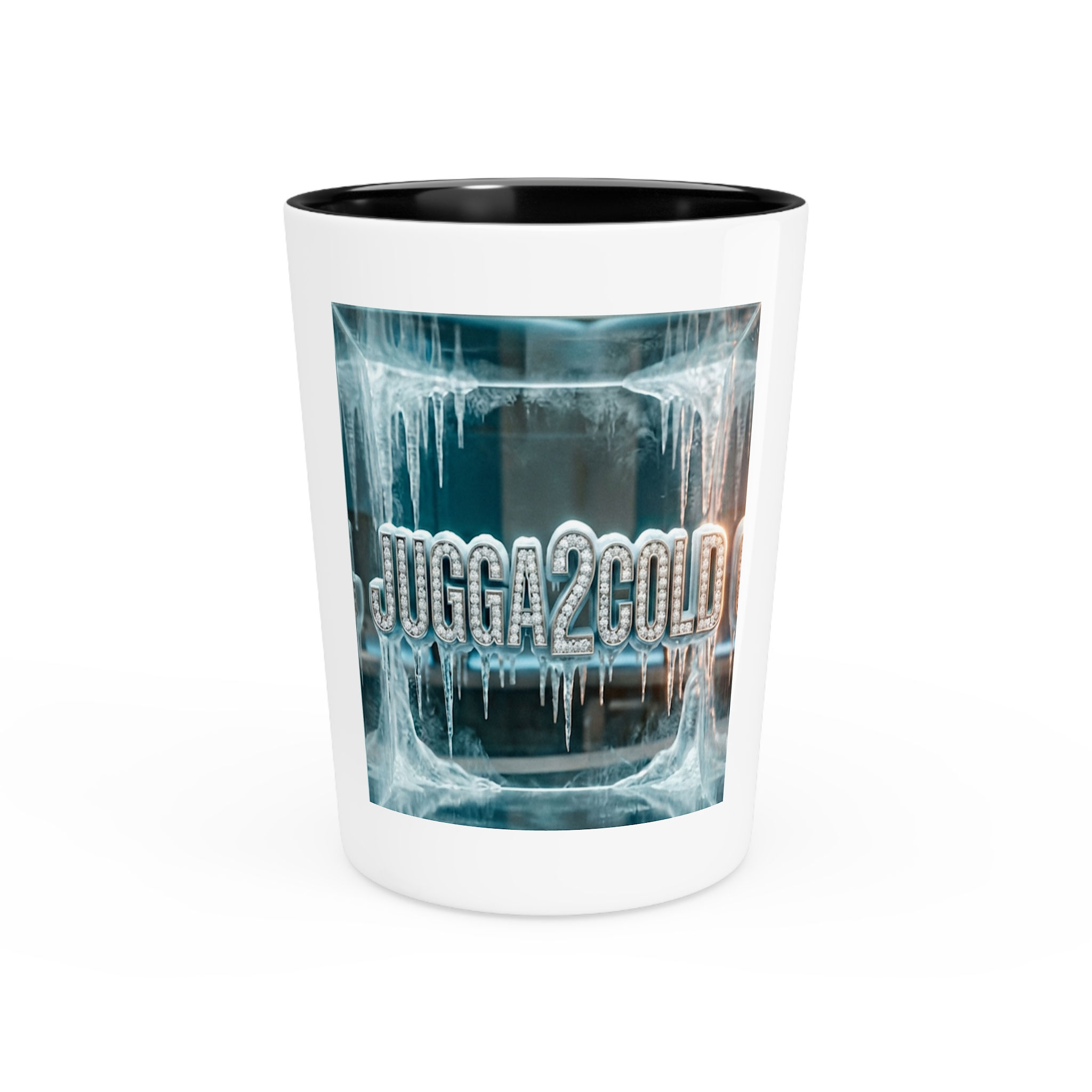 Shot Glass — 'Jugga2Cold' Icy Logo Shot Glass | Frosty Barware Gift