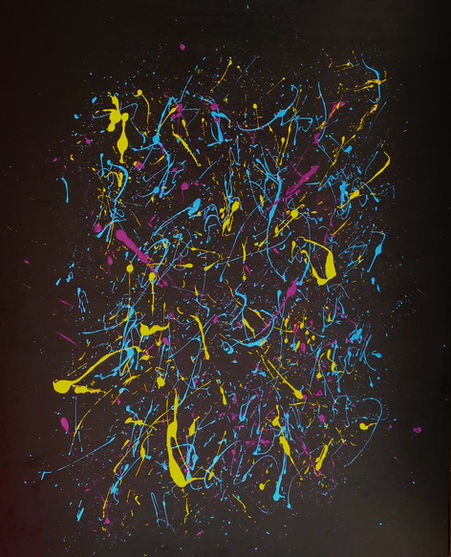MARC DE PEINTURE PRIMAIRE réalisé par l'artiste peintre CALIZ