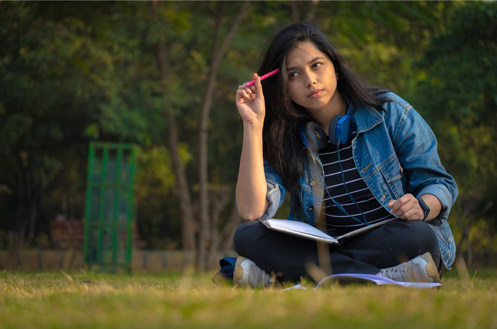 A student is confused about her career. Seeking career counseling helped her gain direction and confidence in her choices.