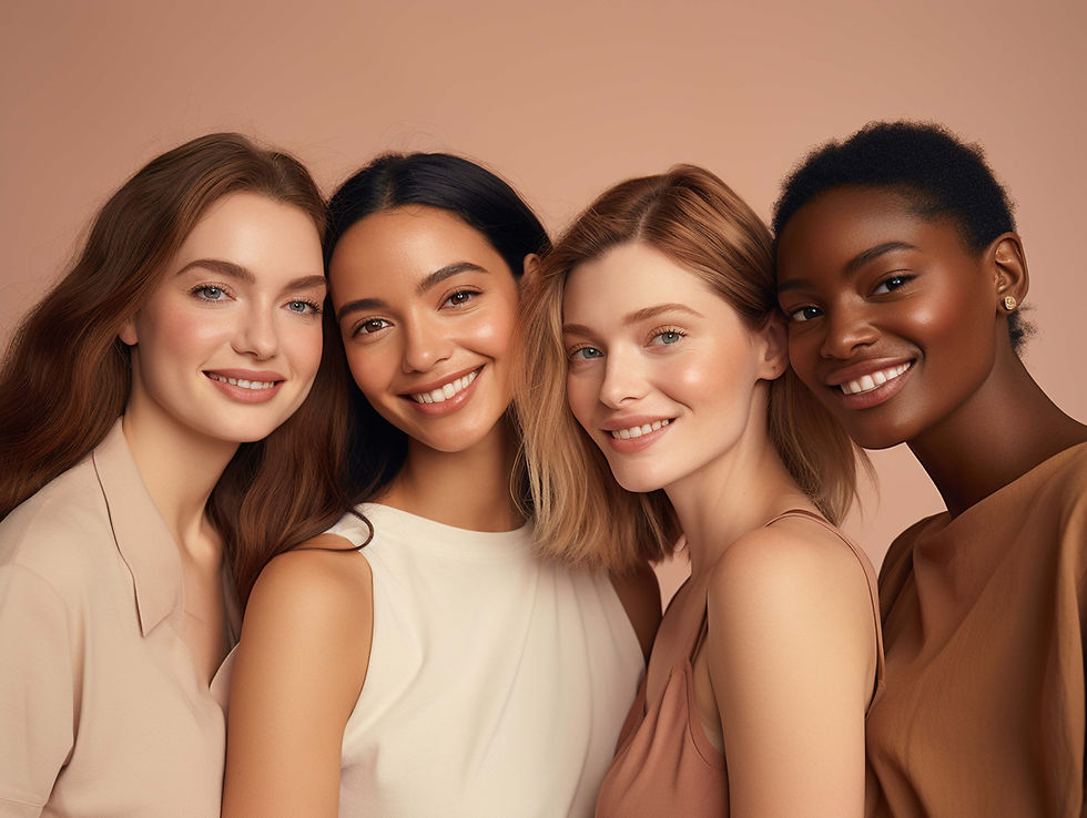Models with different skin tones