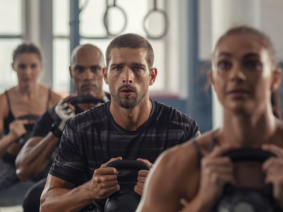 Group training showing strength needed for training