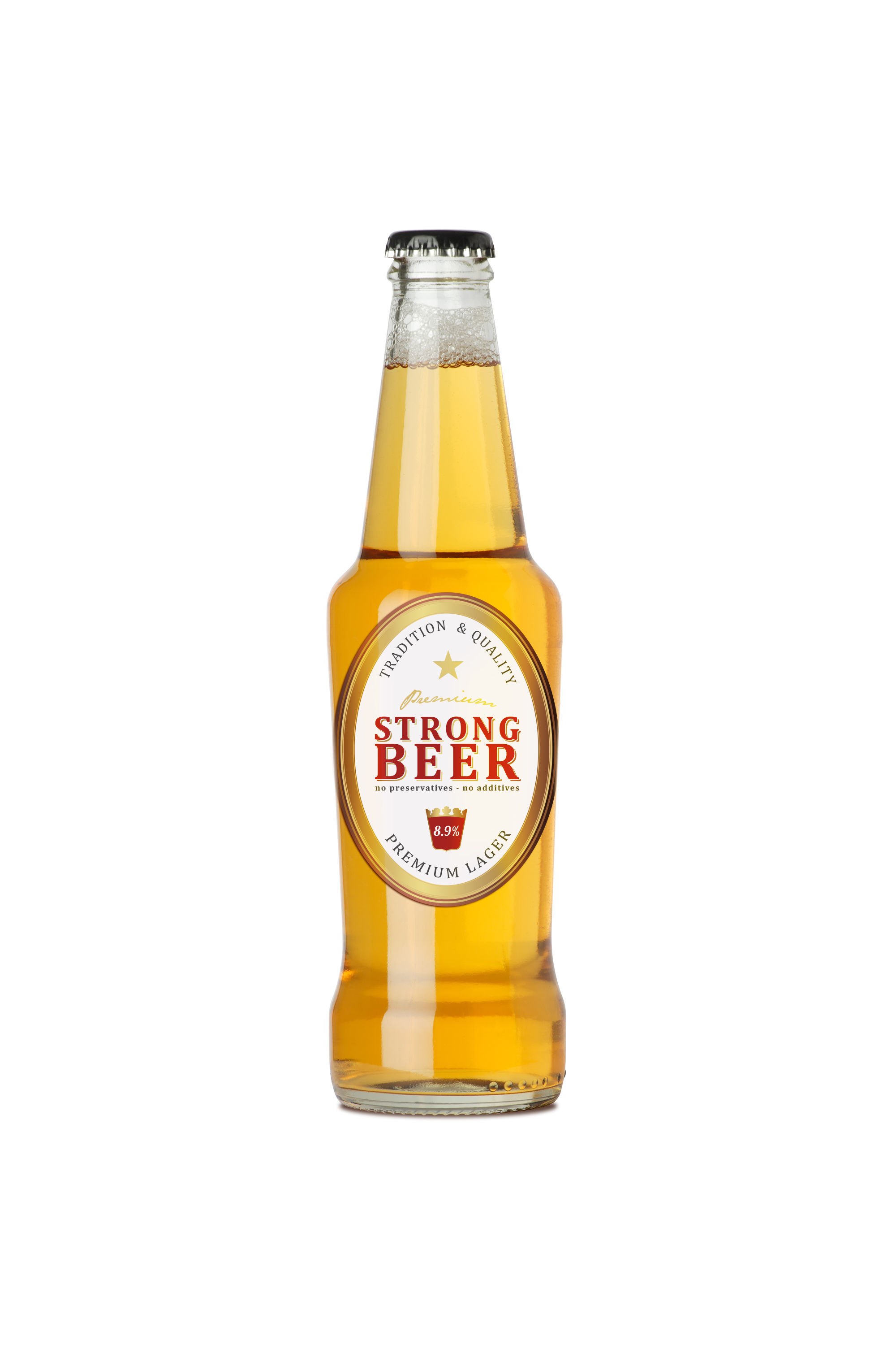 Cerveza Premium, Botella de Vidrio 16 oz.