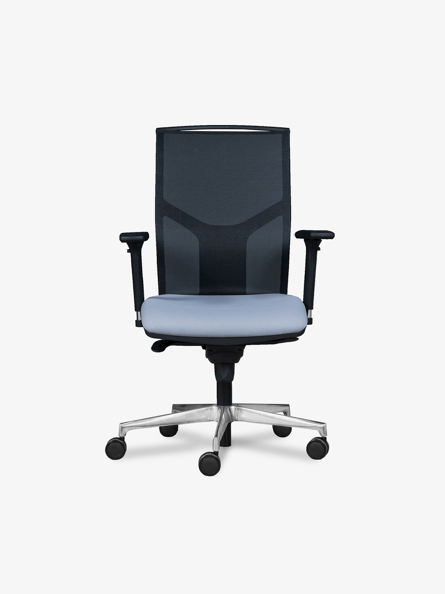 DeskTops, Mesh/Fabric Mid-Back Task Chair, Black/Blue