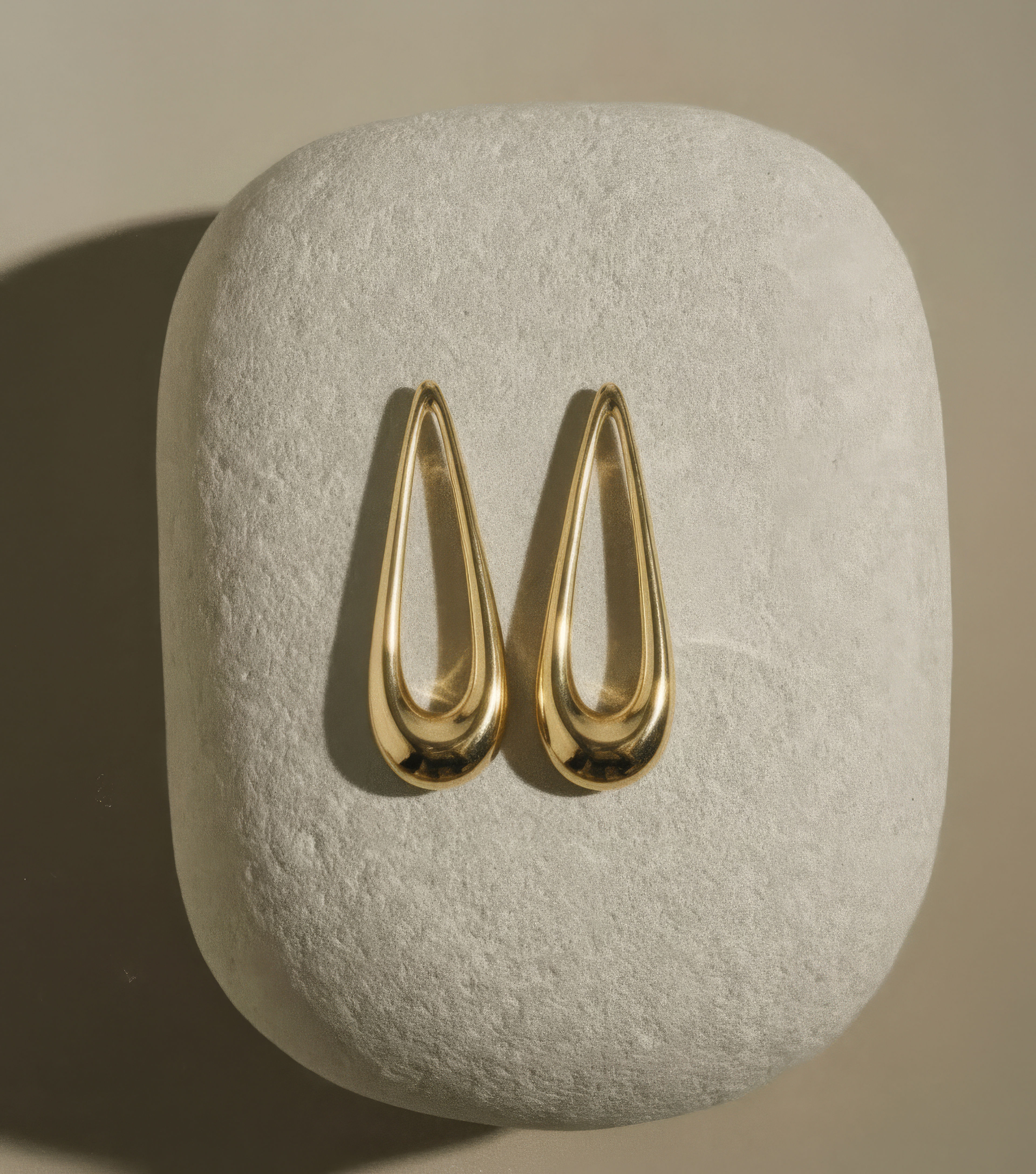 Suspended Gold Droplet Earrings