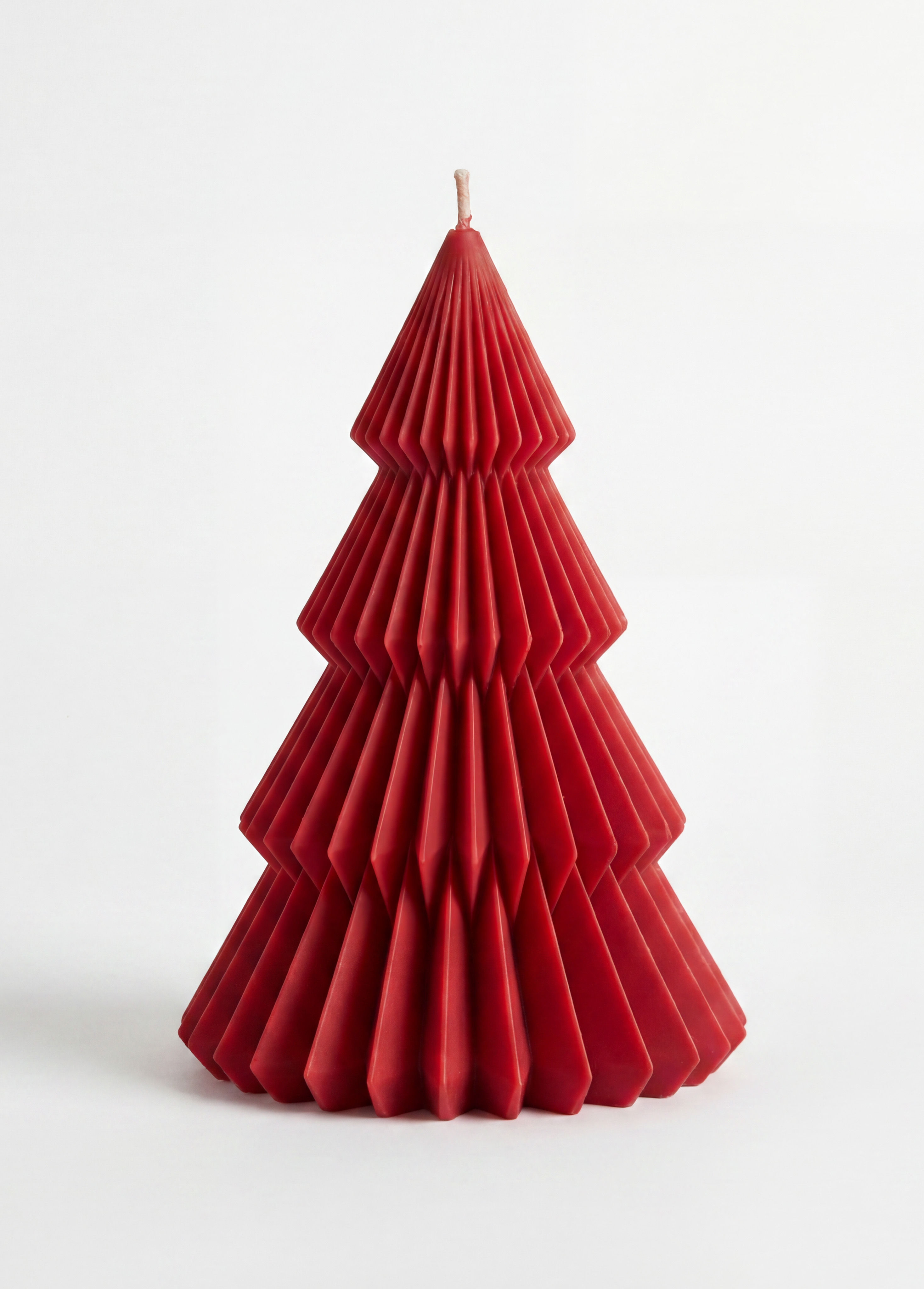 Red Pleated Tree Candle