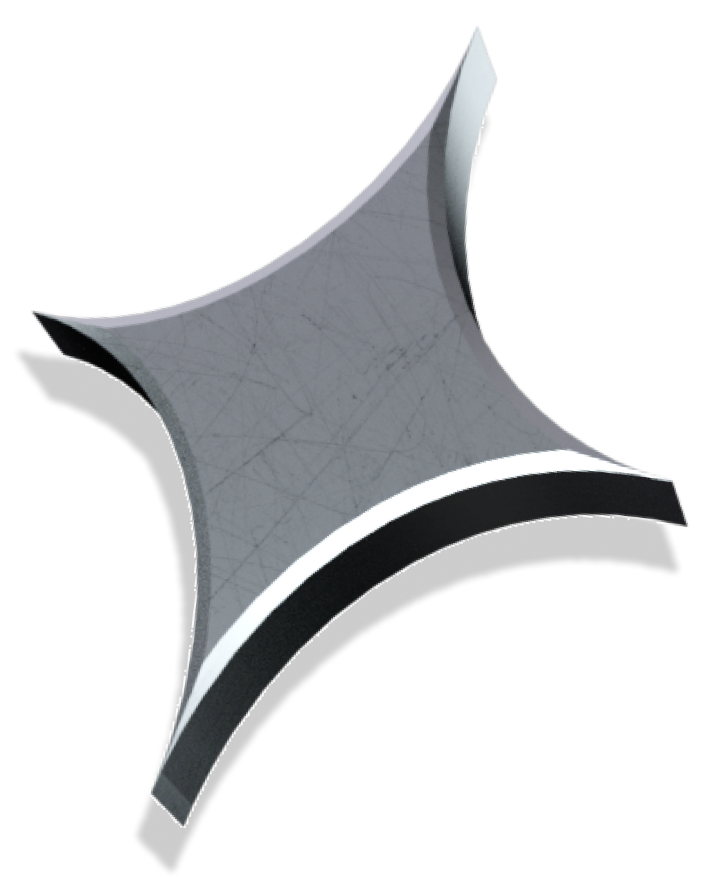 Metallic star-shaped design element