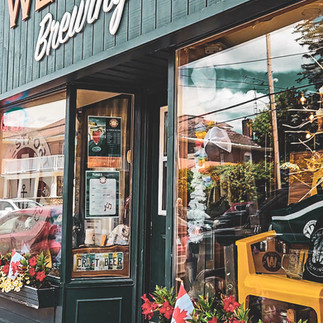 Storefront and sign for Westport Brewing Company