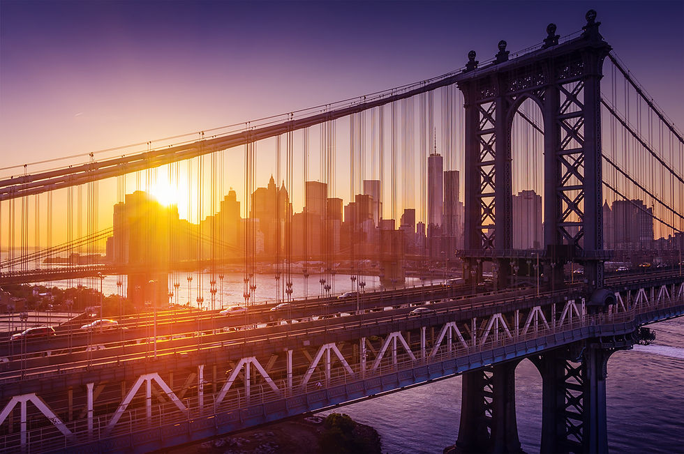 Sonnenuntergang über der Manhattan Bridge