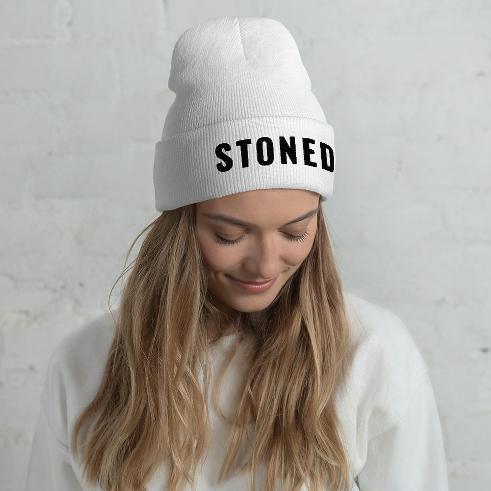 Thumbnail: STONED Embroidered Cuff Beanie