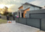 Two tones Aluminium Fence and Sliding Gate in Rosebud